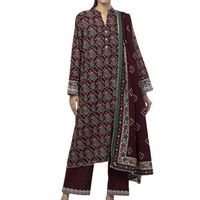 Ensemble de vêtements ethniques pour femmes en rayonne Shalwar Kameez trois pièces, costume brodé, tenue décontractée pour les fêtes, avec dupatta et pantalon imprimés