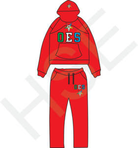 Conjunto de Dos Piezas con Logotipo OES |   Conjunto de Sudadera con Capucha y Pantalones Deportivos Multicolores para Mujer - Product Image 2