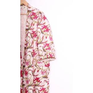 Designer Cotton Handmade Kantha Kimono Summer Fashionable Long Kimono Natural Waistline Breathable Quick Dry V-neck Floral - Product Image 3