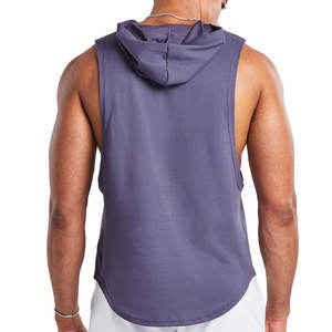 Men's Cotton Blended <b>Sleeveless</b> <b>Hoodie</b> Top Selling Gym Basics with Summer in Mind Polyester/Cotton Material Cheap Price - Product Image 3