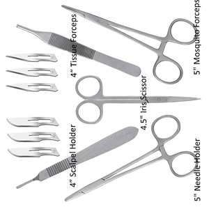 Kit de dissection de précision pour les sciences médicales |   Ensemble de 16 instruments chirurgicaux en acier inoxydable certifiés ISO 13485 CE - Product Image 6