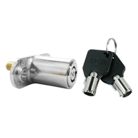 Serrure de remorque tubulaire haute sécurité en alliage de zinc finition chromée 60 mm ANSI Grade 2 avec 2 clés pour véhicule, armoire et distributeur automatique