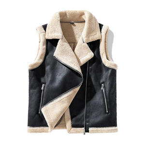 Avi-Ator-Gilet vintage en cuir véritable pour hommes, gilet de pilote et motard, sans manches, en fourrure de mouton - Product Image 1