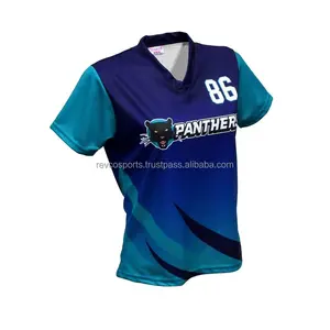 Ropa deportiva Camisetas de béisbol para mujer Azul real con cuello en V azul cielo Camisetas de softbol para mujer Camisetas de entrenamiento de béisbol