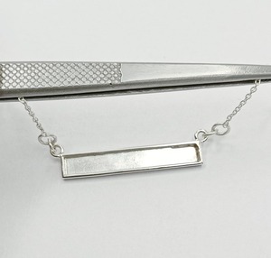 สร้อยคอจี้เงิน925รูปหัวใจยาว4x30มม. สร้อยคอที่ดีสำหรับงานเรซินเครื่องประดับ DIY ฝาเปล่าที่เป็นของที่ระลึก - Product Image 3