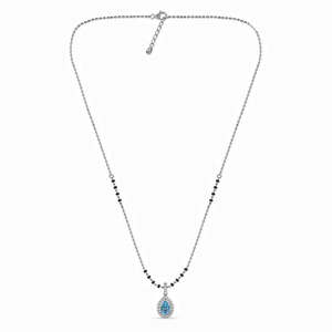Compre un Mangalsutra de Plata Pura con Baño de Oro, Cadena de Perlas y Diamantes, Estilo Étnico Religioso, Regalo Perfecto para su Esposa - Product Image 3