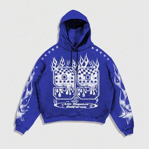 Vente en gros de sweats à capuche zippés pour hommes avec strass, 100% coton molletonné, style vintage, broderie vieillie, effet délavé à l'acide, pour l'hiver - Product Image 2