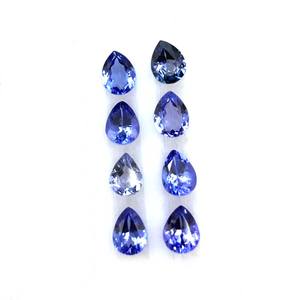 Lot de pierres précieuses tanzanite naturelle taillées en poire de Tanzanie 5-15 MM coupe à facettes violette IGI certifiée pour la fabrication de bijoux traités thermiquement - Product Image 3