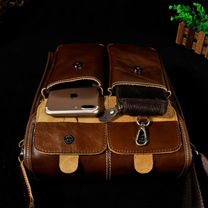 Leather <b>Messenger</b> <b>Bag</b> Designer Vintage Crossbody <b>Bag</b> <b>Men</b> Leather Waterproof Leather <b>Messenger</b> <b>Bag</b> LMB-0130 - Product Image 2
