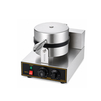 Machine à gaufres belges ronde commerciale en acier inoxydable 1200W OEM ODM 110V 220V pour café avec plaque antiadhésive et contrôle par minuterie