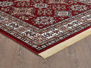 Alfombra turca de lujo hecha a máquina, poliéster rojo intenso, premium para sala de estar, del fabricante de Gaziantep. - Product Image 3