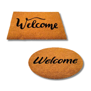 Tapis de bienvenue en fibre de coco artisanal du Vietnam avec PVC anti-poussière et forme personnalisable en usine du Vietnam - Product Image 1