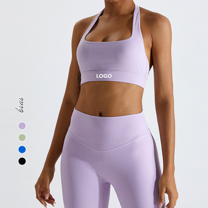 Sujetador deportivo ajustable sin espalda de alta calidad para mujer, Top con estampado de gimnasio y Fitness con logotipo personalizado para correr, ropa de gimnasio - Product Image 2