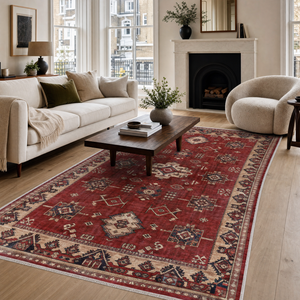 Netline Home Curated Medallion Burgundy Traditional <b>Washable</b> <b>Rug</b> - Product Image 1