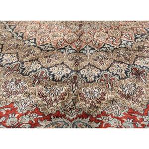 Gulmarg Large Hand Knotted <b>Silk</b> Rugs <b>Red</b> Orange Medallion Rectangle Puzzle Patterns for Home Pae-6386 for Living Room Hallway - Product Image 3