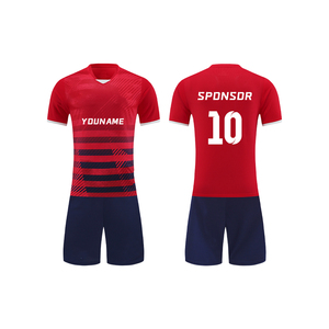 Conjunto de Camiseta de Fútbol de Poliéster Transpirable de Secado Rápido con Sublimación Personalizada Unisex, Impresión de Nombres, Cuello en V, Pantalones Cortos de Fútbol para Equipo - Product Image 6
