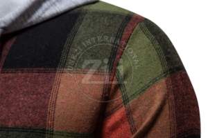 Vêtements de sport d'hiver pour hommes Thi Zip Manteau en flanelle matelassée Capuche détachable Doublure à carreaux Imperméable OEM Personnalisable Taille XL - Product Image 4