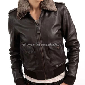 แจ็กเก็ตหนังบอมเบอร์บุนวมสั้นระบายอากาศมีสไตล์สำหรับผู้หญิงมีปกขนสัตว์เสื้อแจ๊กเก็ตลำลองทันสมัยสำหรับทุกฤดูกาล - Product Image 5