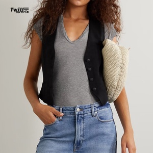 Camiseta lisa para mujer con cuello en V, de alta calidad, personalizada, ajustada, blusas y camisas para mujer 2026 - Product Image 5