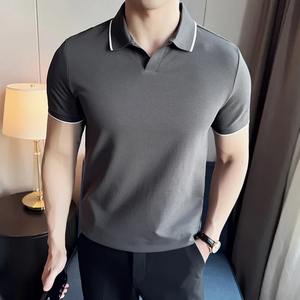 Venta directa de fábrica personalizada, polos suaves en blanco, polos de algodón de talla grande para hombre con cuello levantado, diseño personalizado, polos transpirables para hombre - Product Image 6