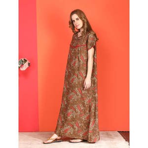 Camisón Largo de Tela Tejida Alpina Premium con Bolsillo Lateral y Bordado, Camisón Maxi Suave y Transpirable para Mujer, Suministro ODM - Product Image 3