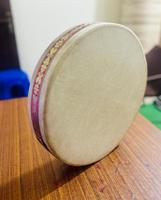 14 Inch Handmade Wood and Goat Skin Percussion Instrument Ocean Drum with Sheepskin Drumheads Wholesale Product
