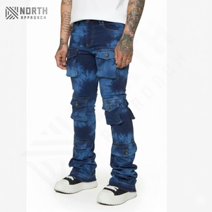 Jeans de Mezclilla Desgastados para Hombre, Gruesos y Lisos, Negros, Estampados con Decoraciones Deslavadas y Agujeros para Todas las Temporadas - Product Image 1
