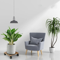 Support de plantes en bois d'acacia écologique, durable et léger, de 12 pouces, à roulettes, carré, traditionnel, minimaliste, capacité de 80 kg, pour la maison et le jardin