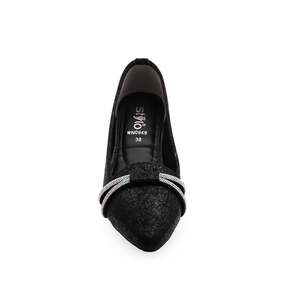 Zapatos de tacón negros para mujer WN0949, encaje Formal, parte superior, tacón bajo, punta cuadrada, cierre deslizante, patrón de leopardo, tacones de aguja elegantes finos de 6cm - Product Image 1