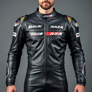 Traje de cuero de motocicleta personalizado al por mayor MOQ bajo | Servicio de tamaño de color de diseño Malik Raza - Product Image 5