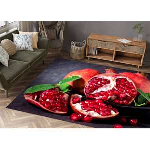 Pomegranate Printed <b>Rug</b>: Vibrant Modern Addition for Living Room,Velvet <b>Rug</b> - Product Image 4