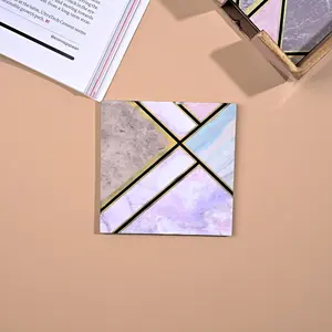 Ensemble de luxe de 6 sous-verres et dessous de tasse rectangulaires modernes en bois écologique, faits à la main, sous-verres de luxe faits à la main - Product Image 2