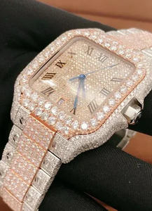 Reloj De Diamante De LABORATORIO Cuadrado Personalizado De Doble Tono Iced Out - Product Image 4