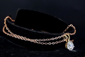 Vente chaude Or Rose Plein Diamant Vvs1 Moissanite Coeur Pendentif Saint Valentin Cadeau Femmes Collier Bijoux - Product Image 2