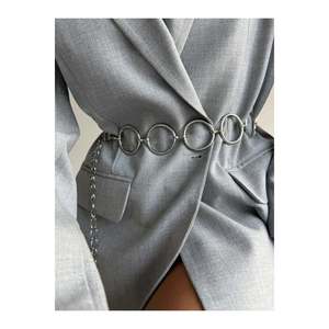 Round Detailed Women's <b>Chain</b> Waist <b>Belt</b>, Jacket <b>Belt</b>, Dress <b>Belt</b>, Shirt <b>Belt</b>, <b>Chain</b> <b>Belt</b> - Silver - Product Image 1