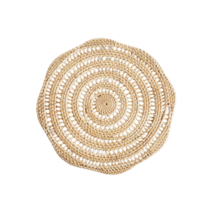 Style bohème artisanat 100% napperon rond en rotin écologique décoration de table de couleur naturelle faite à la main au Vietnam - Product Image 2