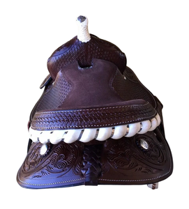 Selle Western en cuir de buffle véritable de qualité supérieure avec quincaillerie en acier inoxydable pour l'équitation et les courses de barils - Product Image 4