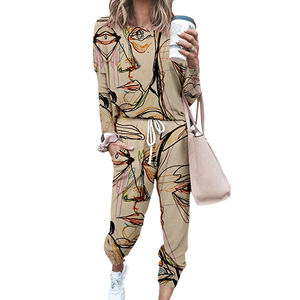 Vente en gros de survêtements à manches longues pour hommes et femmes au design personnalisé, tenue de sport avec logo côtelé pour l'hiver décontractée, options grande taille - Product Image 4