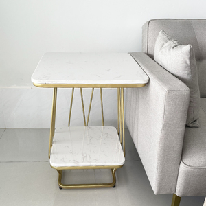 Modern Convenient Convertible Living Room Furniture Durable Iron Frame Stone Top Decorative <b>Table</b> for Home Beside <b>Sofa</b>-SST020 - Product Image 5