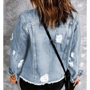 Bonne qualité 2025 femmes véritables vestes à manches longues respirant produit personnalisé université veste Denim jean veste pour les femmes - Product Image 6
