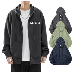 เสื้อฮู้ดแบบมีซิปสำหรับผู้ชาย350GSM ขนแกะเปล่าแบบกำหนดเองขนาดใหญ่น้ำหนักมาก - Product Image 1