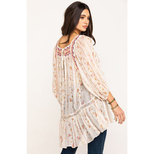 Tunica in Chiffon Bianco con Stampa Floreale per Donna, Taglia XS, Stile Danza e Moda - Product Image 2