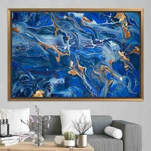 Modern Minimalist Printed Canvas Artwork: Elegant Abstract Design,GOLD <b>FRAMED</b> CANVAS - Product Image 1