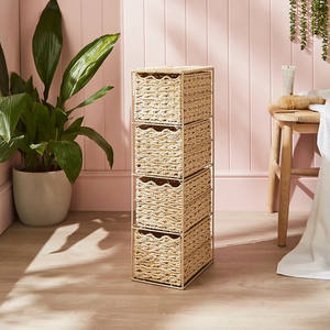 Vietnam Factory Tall Standing <b>Drawer</b> Seagrass Storage Cabinet Handmade <b>Wicker</b> Seagrass Organizer Multi Layer Decorative <b>Basket</b> - Product Image 3