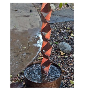 Cadena de lluvia de Origami de cobre puro, diseño Angular moderno, hecho a mano, bajante decorativo eficiente, alternativa de acero de alta calidad - Product Image 1
