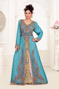 Kaftan islámico marroquí moderno para mujer Vestido de playa largo hasta el suelo con suministro ODM de manga larga transpirable - Product Image 1