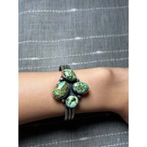 Bobby Johnson Sonoran Gold Turquoise & Sterling <b>Silver</b> <b>Cuff</b> <b>Bracelet</b> Fashionable Accessory - Product Image 5