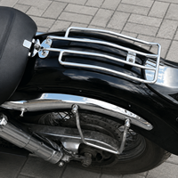 Porte-bagages chromé pour siège solo, porte-bagages arrière en acier, porte-cargaison sans perçage pour Harley Sportster XLH883 XLH1200 1985 à 2003