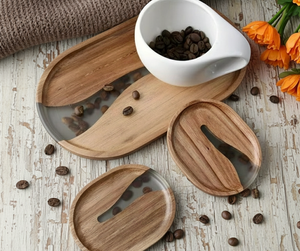 Plateau de rivière personnalisé en résine époxy de qualité supérieure, écologique, de qualité alimentaire et en bois massif pour la cuisine, la salle à manger et les cadeaux - Design moderne - Product Image 6