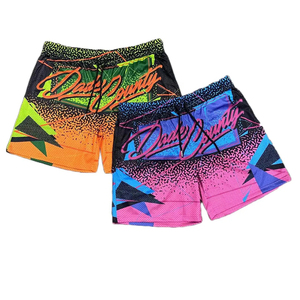 Pantalones Cortos Deportivos para Hombre con Bolsillos Personalizados y Cordón Ajustable, Servicio OEM, 100% Alta Calidad, Pantalones Cortos de Malla con Serigrafía - Product Image 1